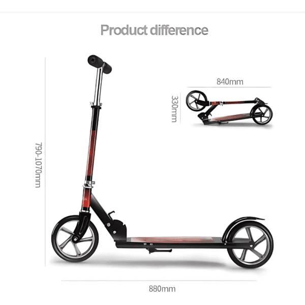Folding Aluminium Kick Scooter Two Wheel Street Scooter - Image 5