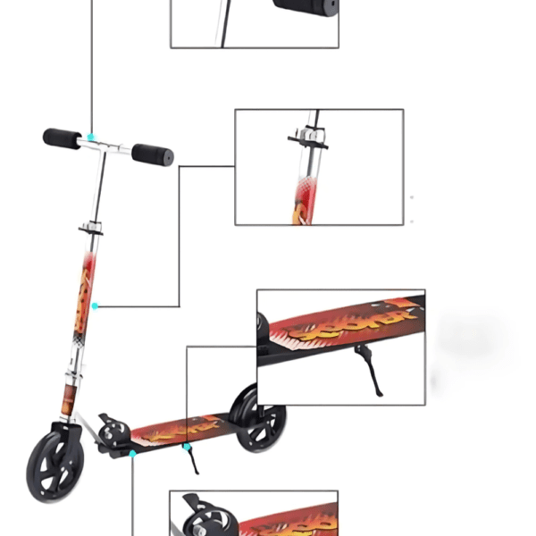 Folding Aluminium Kick Scooter Two Wheel Street Scooter - Image 6